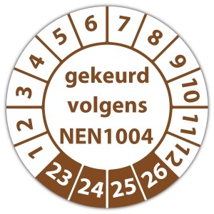 Keuringssticker gekeurd volgens NEN 1004 - 
