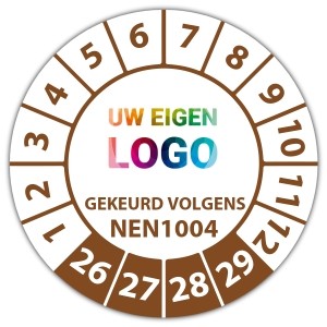 Keuringssticker gekeurd volgens NEN 1004 - Keuringsstickers op vel logo