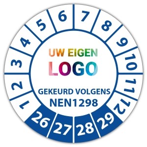 Keuringssticker gekeurd volgens NEN 1298 - Keuringsstickers op vel logo
