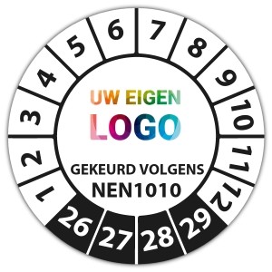 Keuringssticker gekeurd volgens NEN 1010 - Keuringsstickers op vel logo