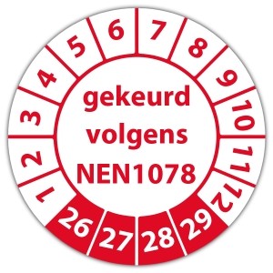 Keuringssticker gekeurd volgens NEN 1078 - Keuringsstickers op vel