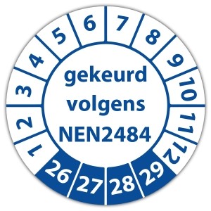 Keuringssticker gekeurd volgens NEN 2484 - Keuringsstickers op vel