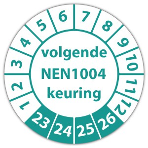 Keuringssticker volgende NEN 1004 keuring - Keuringsstickers op vel
