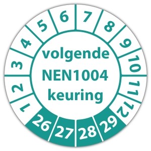 Keuringssticker volgende NEN 1004 keuring - Keuringsstickers vierkant