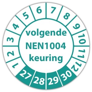 Keuringssticker volgende NEN 1004 keuring - Keuringsstickers High Tack