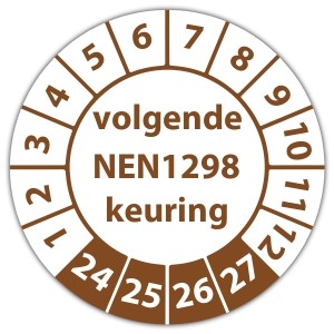 Keuringssticker volgende NEN 1298 keuring - Keuringsstickers op vel