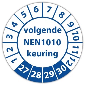 Keuringssticker volgende NEN 1010 keuring - Keuringsstickers High Tack