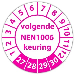 Keuringssticker volgende NEN 1006 keuring - Keuringsstickers High Tack