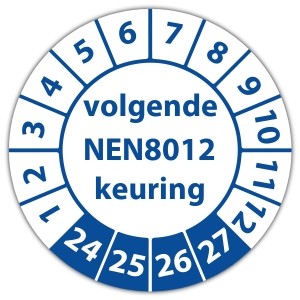 Keuringssticker volgende NEN 8012 keuring - 