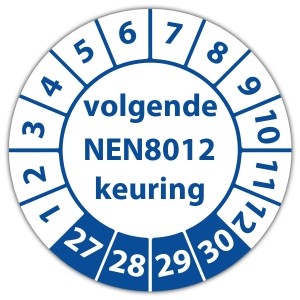 Keuringssticker volgende NEN 8012 keuring - Keuringsstickers High Tack