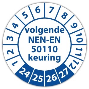Keuringssticker volgende NEN-EN 50110 keuring - 
