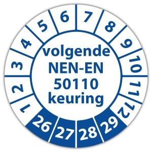 Keuringssticker volgende NEN-EN 50110 keuring - 