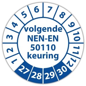 Keuringssticker volgende NEN-EN 50110 keuring - Keuringsstickers High Tack
