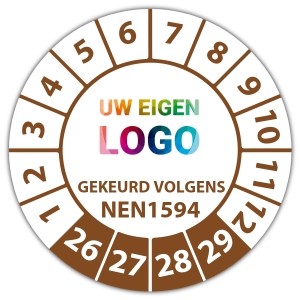 Keuringssticker gekeurd volgens NEN 1594 - Keuringsstickers op vel logo