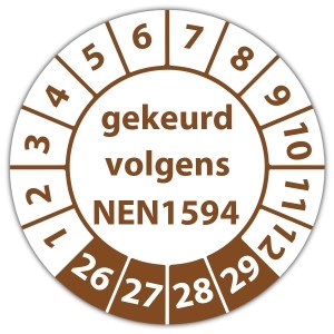 Keuringssticker gekeurd volgens NEN 1594 - Keuringsstickers op vel