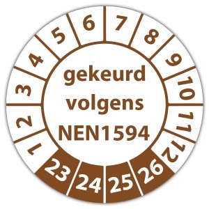 Keuringssticker gekeurd volgens NEN 1594 - Keuringsstickers NEN-normen
