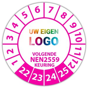 Keuringssticker volgende NEN 2559 keuring - Keuringsstickers NEN-normen logo