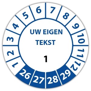 Keuringssticker genummerd met tekst - Keuringsstickers genummerd