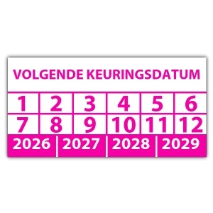 Keuringssticker volgende keuringsdatum - Keuringsstickers op vel