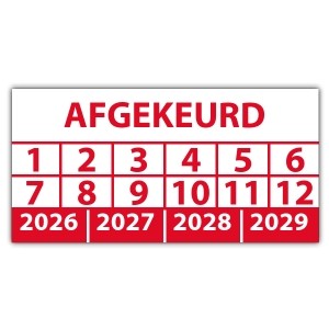 Keuringssticker afgekeurd - Keuringsstickers rechthoek