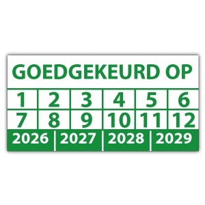 Keuringssticker goedgekeurd op - Keuringsstickers rechthoek