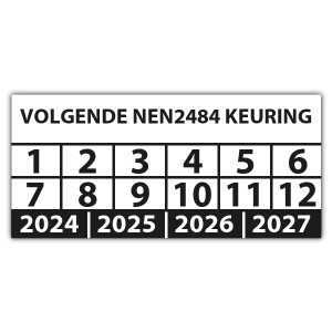 Keuringssticker volgende NEN 2484 keuring - Keuringsstickers op vel