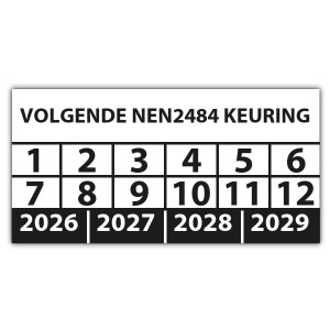 Keuringssticker volgende NEN 2484 keuring - Keuringsstickers op vel