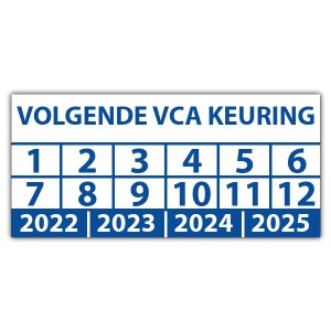 Keuringssticker volgende VCA keuring - VCA keuringsstickers