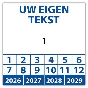 Keuringssticker genummerd met tekst - Keuringsstickers genummerd