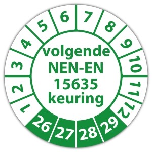 Keuringssticker volgende NEN-EN 15635 keuring - 