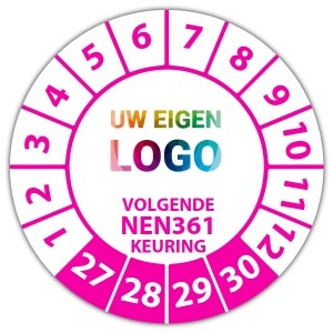 Keuringssticker volgende NEN 361 keuring - Keuringsstickers NEN-normen logo