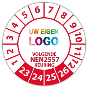 Keuringssticker volgende NEN 2557 keuring - Keuringsstickers op rol logo