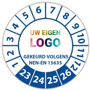 Keuringssticker gekeurd volgens NEN-EN 15635 - Keuringsstickers NEN-normen logo