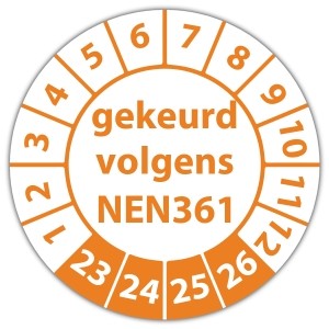 Keuringssticker gekeurd volgens NEN 361 - 