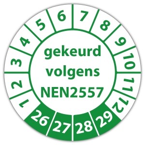 Keuringssticker gekeurd volgens NEN 2557 - Keuringsstickers NEN-normen