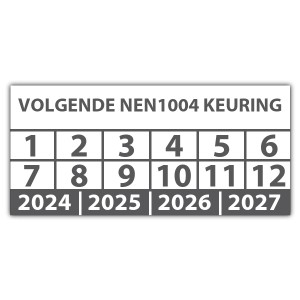 Keuringssticker volgende NEN 1004 keuring - NEN1004 keuringsstickers - Rolsteigers