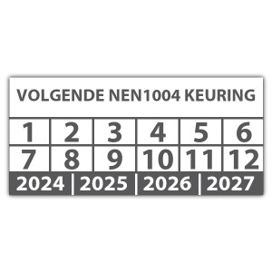 Keuringssticker volgende NEN 1004 keuring - Keuringsstickers op vel