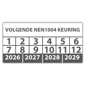 Keuringssticker volgende NEN 1004 keuring - Keuringsstickers op vel