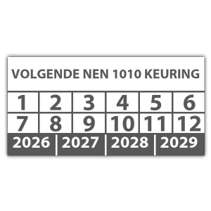 Keuringssticker volgende NEN 1010 keuring - NEN1010 keuringsstickers - Laagspanningsinstallaties