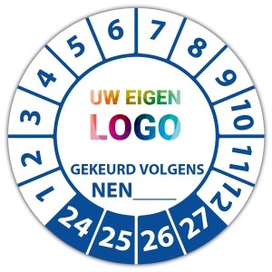 Keuringssticker gekeurd volgens NEN-norm (eigen invoer) - Keuringsstickers NEN-normen logo