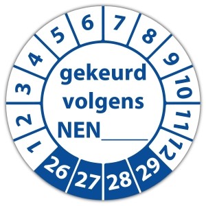 Keuringssticker gekeurd volgens NEN-norm (eigen invoer) - Keuringsstickers op rol