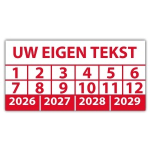 Keuringssticker met uw tekst - Keuringsstickers rechthoek