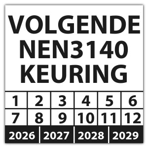 Keuringssticker volgende NEN 3140 keuring - Keuringsstickers vierkant