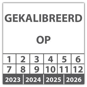 Keuringssticker gekalibreerd op - Keuringsstickers vierkant