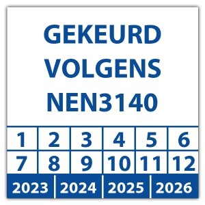 Keuringssticker gekeurd volgens NEN 3140 - 