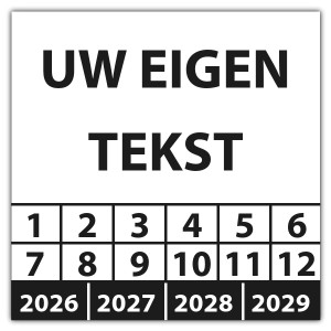 Keuringssticker met uw tekst - Keuringsstickers op vel