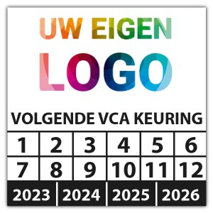 Keuringssticker volgende VCA keuring - Keuringsstickers vierkant logo