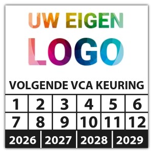 Keuringssticker volgende VCA keuring - Keuringsstickers vierkant logo