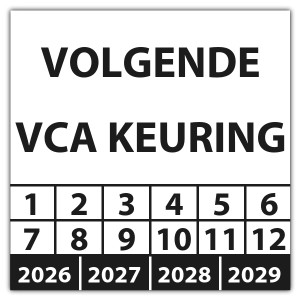 Keuringssticker volgende VCA keuring - Keuringsstickers vierkant