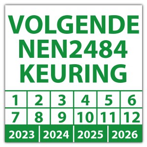 Keuringssticker volgende NEN 2484 keuring - Keuringsstickers NEN-normen